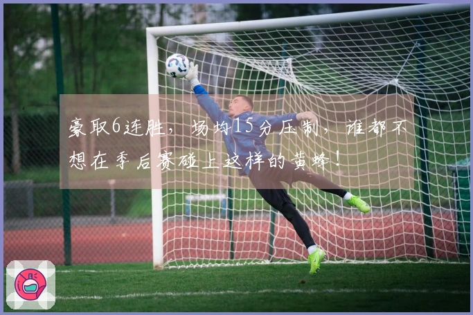 豪取6连胜，场均15分压制，谁都不想在季后赛碰上这样的黄蜂！